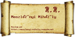 Meszlényi Mihály névjegykártya